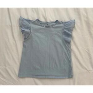 H&M girls size 8/10 light blue flutter sleeve top